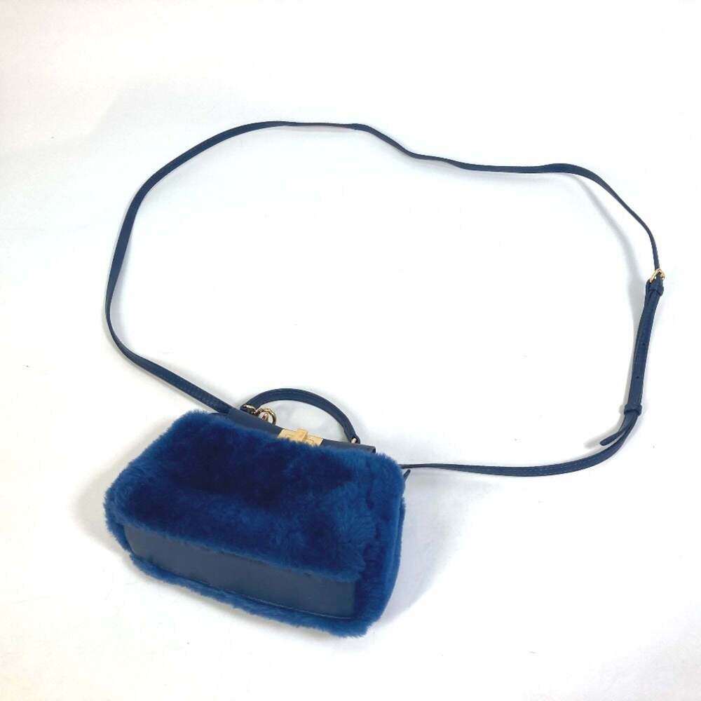 FENDI Blue Leather Peekaboo Shoulder Bag - Picture 3 of 12
